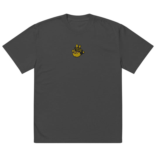 Unisex Signature Stitch Logo Tee (Oversized) - Tough ThumbTough ThumbFaded BlackS