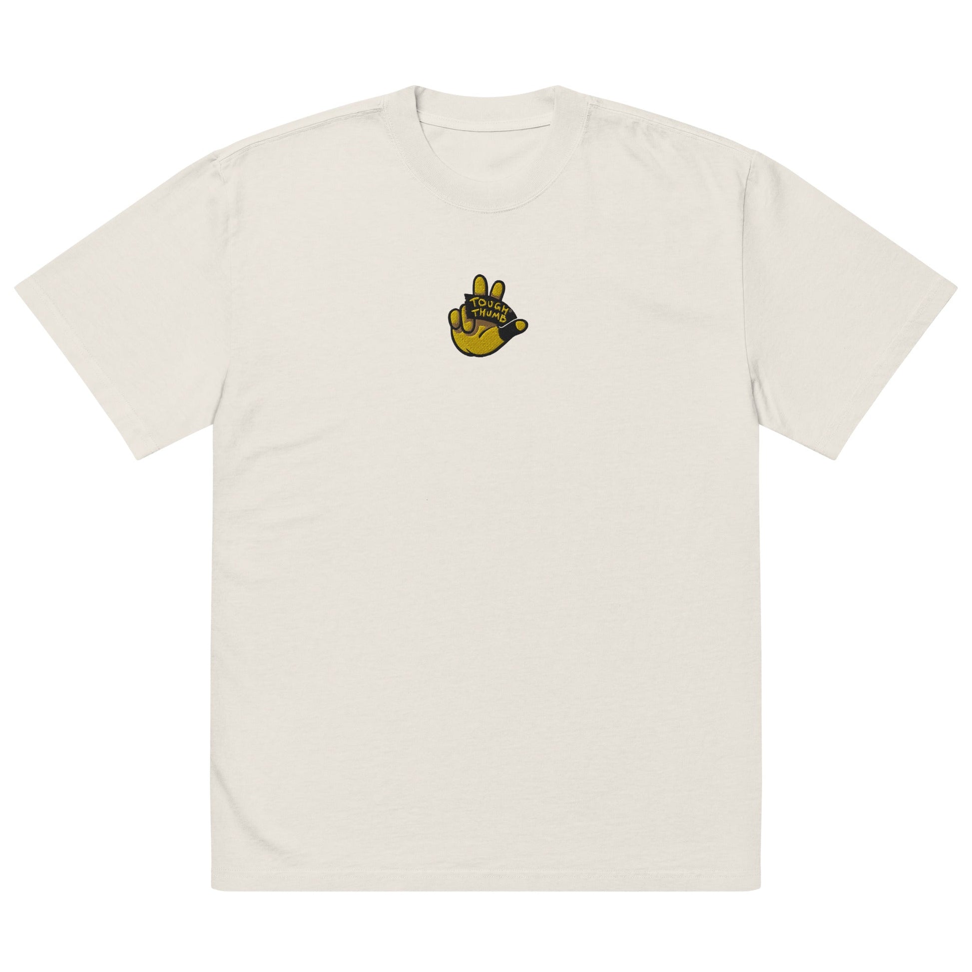 Unisex Signature Stitch Logo Tee (Oversized) - Tough ThumbTough ThumbFaded BoneS